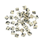 Natural Spotted Stone Beads, Each Approximately 5x5x2mm Square 2-Hole Spacer Bead, are Used to Make Bracelets, Earrings, Necklaces, with Each String Measuring 15-16 Inches - color: Spotted Stone