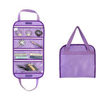 Travel Foldable Jewelry Rolls Bag Storage Pouch Hanging Jewelry Organizer with 8 Zippered Clear Pockets for Earrings Rings Necklaces Bracelets Watchbands (Purple)