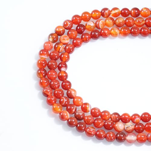 Natural Gemstone Round Loose Beads for Jewelry Making DIY Crystal Energy Healing 1 Strand 15" (Red Stripe Agate, 4mm (15"/Strand)) - color: Red Stripe Agate, size: 4mm (15"/Strand)