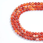 Natural Gemstone Round Loose Beads for Jewelry Making DIY Crystal Energy Healing 1 Strand 15" (Red Stripe Agate, 4mm (15"/Strand)) - color: Red Stripe Agate, size: 4mm (15"/Strand)