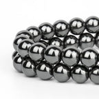 HAAMIIQII 90pcs 4mm Natural Black Hematite Stone Beads Round Loose Gemstone Beads for Jewelry Making Strand 15 Inch - color: Black Hematite, size: 4mm 90pcs