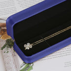 KUKUVR 2 Pieces Necklace Pendant Gift Box, PU Leather Jewellry Chain Holder Case for Wedding Day Birthday Anniversary Ceremony for Women (Blue) - color: Blue