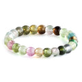 NLIEO Natural Gemstone Stretch Beaded Rings for Women Stackable Dainty Elastic Crystal Rings Jewelry - style: Tourmaline
