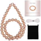 Stone Beads, 45pcs Brown Agate, 8mm Round Loose Beads for Jewelry Making, Bracelets, with Bag, String & Card - color: Brown Agate, size: 8mm