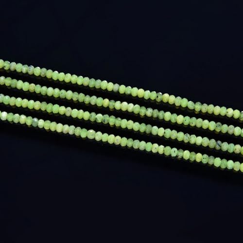 Adabele 30 Inch Natural Green Canadian Nephrite Jade Healing Gemstone 4mm x 3mm Tiny Small Faceted Round Rondelle Loose Beads Stone Spacer (270-290pcs) GK-B4 - color: Canadian Nephrite Jade, size: 4mm x 3mm - 30 inch/2 strands