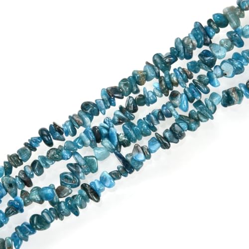 Adabele 31 Inch Natural Blue Apatite Gemstone Chip Loose Beads Drilled Hole Free Form 5mm-8mm Gem Stone Spacer for Craft Jewelry Making GZ1-26 - color: Apatite, size: 31 Inch/1 Strand