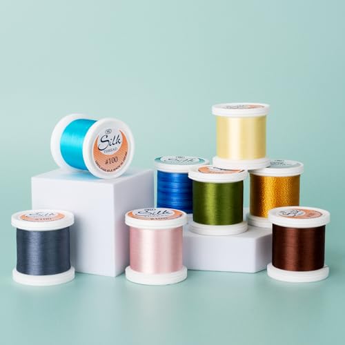 YLI Threads Silk Thread – 100 wt Fine Japanese Silk for Appliqué, EPP, and Quilting - Light Plum - color: Light Plum