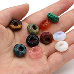 QSLLER Natural Semi-Precious Stone Large Hole Loose Beads Abacus Shape Fashionable Opal Amethyst Unakite Rose Quartz Charm Beads for Making Necklace Bracelet - color: 6X12mm