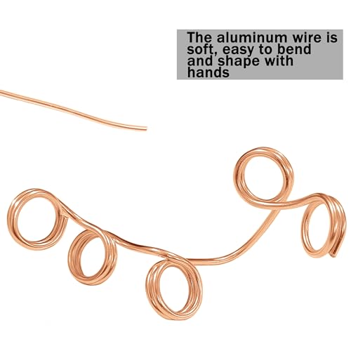 YEQIN 12 Gauge Aluminum Wire, 105 Feet 2mm Bendable Metal Craft Wire for Sculpting, Armature, Jewelry Making, Floral Making, Doll Making, Modelling, Crafting, Bonsai Training (Copper) - color: Copper