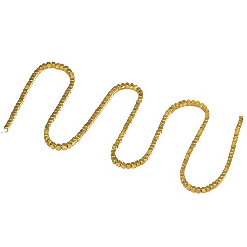 AD Beads Natural Hematite Gemstone Faceted Square Cube Loose Beads 16" 2x2mm 4x4mm (2x2mm, Metallic Gold) - color: Metallic Gold, size: 2x2mm