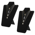 KUKUVR 2Pcs Black Velvet Necklace Bust Display Stand, Jewelry Pendants Chain Holder Stand, Necklace Display Board for Retail Vendor Booth & Selling (Large 12.2 * 7.9inch) - size: Large 12.2*7.9inch