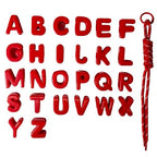 26PCS Large 6mm Hole Letter Beads, 20mm Acrylic Beads A to Z,for DIY Jewelry Making Kit Friendship Bracelet Key Chain and Bag Charm (26 A to Z Red) - color: 26 A to Z Red
