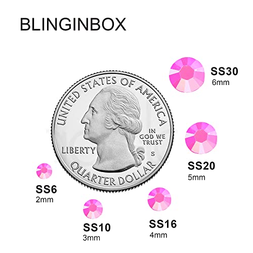 Blinginbox 25000pcs Flatback Rhinestones,Resin Non Hotfix Rhinestones Large Quantity Wholesale for Crafts DIY Creative Design,Clothes,Makeup,Nail Art (4mm=0.15", Lt.Rose AB) - color: Lt.Rose AB, size: 4mm=0.15"