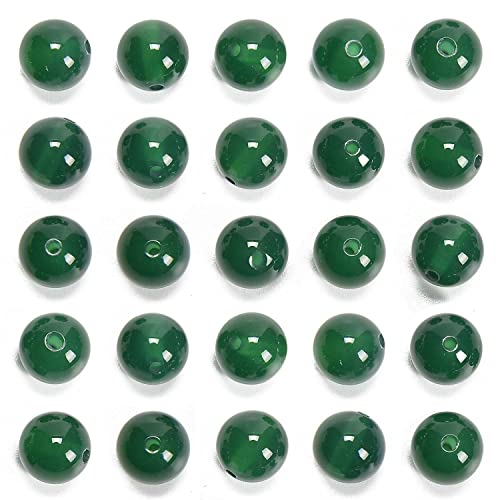 NCB 4mm Original Green Agate Loose Semi Precious Beads Round Smooth Gemstones SpacerBeads for Jewelry Making 200PCS (4mm 200Beads, Green Agate) - color: Green Agate, size: 4mm 200beads