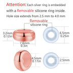 Clip Stopper Charms Sterling Silver Rondelle Spacer Bead for Bracelets (Silver) - color: Rose gold-6pcs