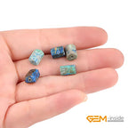 GEM-Inside 35Pcs 8x12mm Natural Blue Lapis Lazuli Chrysocolla Stone Gemstone Faceted Freeform Tube Column Chakra Beads for Jewelry Making Full 15" Strand Power Energy - color: Blue Lapis Lazuli