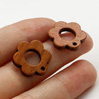 DoreenBeads 30Pcs Natural Wooden Stud Earrings Posts with Loop for Jewelry Making- Hollow Flower Wood Earring Posts with Ear Backs for Women DIY Earring Making Personalized Jewelry Findings - color: Hollow Flower