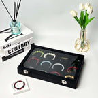 Black 12 Grid Jewelry Organizer Display Box with Transparent lid Bracelets Display Case Bracelet Box with Clasp Bangle Organizer Drawer Insert Bangle Brooch,Gift for Women Girls(12 Grid) - color: 12 Grid