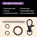 Swpeet 125Pcs Black Keychain Making Set, 25Pcs Swivel Lanyard Snap Hook, 25P Keychain Ring, 25P Extender Chains, 50P Open Jump Rings, Swivel Lobster Clasps, Keychains Clips - color: Black