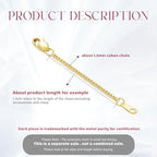 10K Yellow Gold 1"/2"/3" Necklace Extender Chain with Double Clasps, 10K Gold Necklace Extender Bracelet Anklet Extension Chain, Bracelet Extender 10K Gold - size: 1inch, style: Style 7