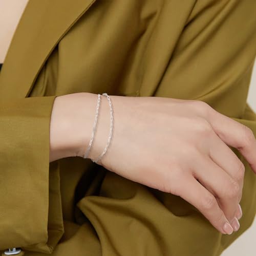 Elecrelive 3.28 Ft 925 Sterling Silver Paperclip Chains 1.7mm Soldered Oval Link Chains Permanent Jewelry for Women's Trendy Layering Necklace Bracelet Making - color: Sterling Silver