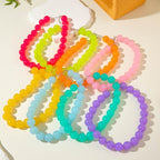 Colorful Chunky Beaded Necklace for Women Acrylic Bead Choker Necklaces Fashion Large Round Beads Necklaces for Women Handmade Summer Jewelry - color: Cyan Beaded Necklace
