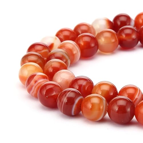 90pcs Adabele AAA Natural Banded Orange Red Agate Healing Gemstone 4mm (0.16 inch) Small Round Beads Gem Stone Spacer for Craft Jewelry Making GC10-4 - color: Red Stripe Agate, size: 4mm (90pcs/1 Strand)