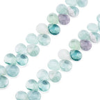 Craftdady 27pcs Faceted Teardrop Natural Fluorite Beads Top Drilled Energy Healing Crystal Gemstone Loose Beads Polished Chakra Stone Loose Beads 12x9-10mm for DIY Jewelry Crafts - color: Fluorite, 12x9-10mm
