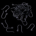 AKOAK 50pc 0.65mm Non-Allergenic Plastic Ear Wire Hooks Earring Findings fit DIY Jewelry (Black) - color: Black