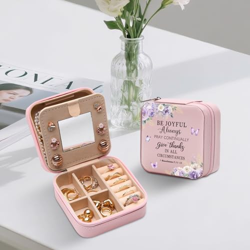 GAOLZIUY Christian Jewelry Box Gifts for Women, Spiritual Religious Gifts for Women Faith, Prayer Bible Verse Gratitude Travel Jewelry Case for Female Friend, Bestie, Sister - color: Christian - 05