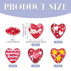 Red Heart Beads Glass Cute Heart Hand Drawn Beads Craftdady 20Pcs Love Loose Spacer Beads Red Bracelet for DIY Earring Necklace Jewelry Making-14mm - color: Red