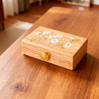 Travel Jewelry Case Small Wood Jewelry Organizer Jewelry Box for Women (Pine Wood Print) - color: Pine Wood Print