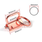 SPEEDWOX 20 Pcs 1" Rose Gold Key Fob Hardware Set, 8 Inches Glass Breaking Pliers with Rubber Tips, for Wristlet Keychain Key Lanyard Making - size: 1" Rose Gold