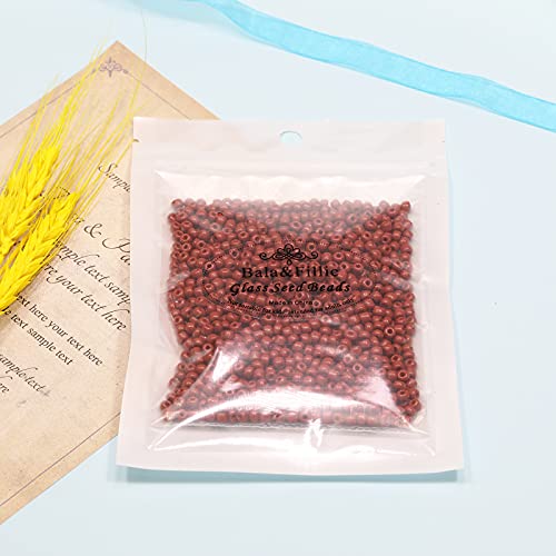 Bala&Fillic Coffee Color 4mm Seed Beads About 1200pcs/100Grams in Bag, 6/0 Glass Craft Beads for Making Bracelet and Necklace (Coffee) - color: Coffee -4mm