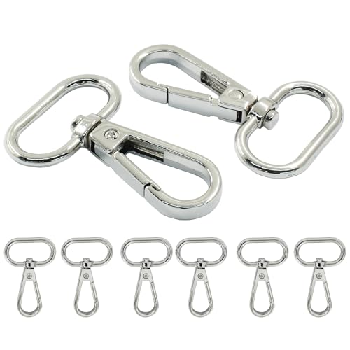 16 Pack Swivel Lobster Clasps, 1 Inch Silver Lobster Claw Clasps for Keychains, Oval Ring Swivel Snap Hooks Metal Lobster Clips for Purse, Snap Tabs, Craft Making - color: Silver