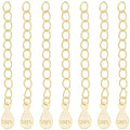 Beebeecraft 1 Box 10Pcs Necklace Chain Extender 18K Gold Plated Sterling Silver Bracelet Extension End Chains Curb Links with Teardrop Tabs S925 Stamp for Jewellery Making Findings DIY Crafts Supplies - color: Gold