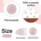 Fashewelry 50Pcs Natural Rose Quartz Cabochon Stone Half Round Beads 12mm Flat Back Gemstone Chakra Healing Crystal Cover Cabs for Jewelry Making - color: 3-Rose Quartz, size: 12x5mm
