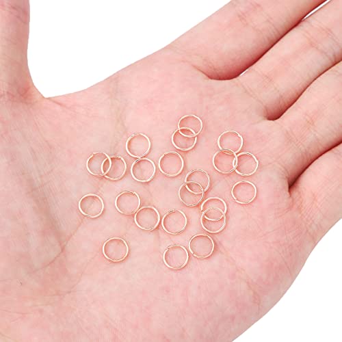 BEADIA Rose Gold Plated Jump Rings Non Tarnish 7mm 300pcs for Jewelry Making Findings - color: Rose Gold, size: 0.7x7mm
