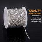 KYUNHOO Stainless Steel Silver Chain Roll 4 Meters Long Small Diamond Shape Jewelry Making Chains for Crafts DIY Supplies Jewelry Findings - color: Rhombic Steel