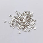 INSPIRELLE 100pcs Heishi Beads 4mm Long-Lasting Disc Brass Rondelle Spacer Beads Silver Plated Flat Round Shape Jewelry Metal Spacers for Bracelet Necklace Jewelry Making - color: Silver, size: 4mm