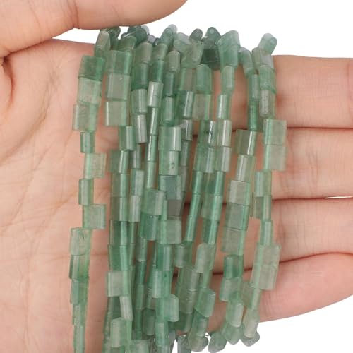 Natural Green Aventurine Stone Beads, Each Approximately 5x5x2mm Square 2-Hole Spacer Bead, are Used to Make Bracelets, Earrings, Necklaces, with Each String Measuring 15-16 Inches - color: Green Aventurine