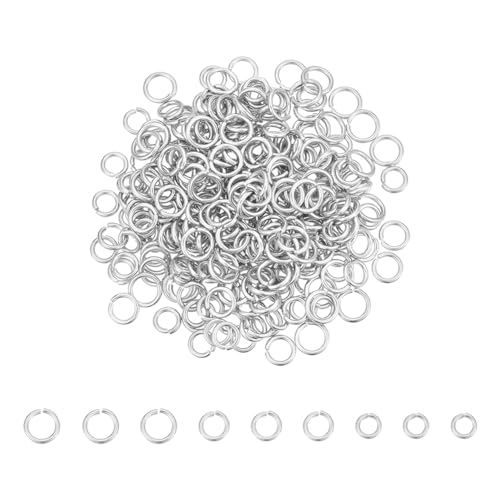 UNICRAFTALE 300pcs 3 Sizes 8/9/10mm Close but Unsoldered Jumps Rings 304 Stainless Steel Rings Connectors O Rings for DIY Bracelet Necklaces Jewelry Craft Making - color: Stainless Steel Color