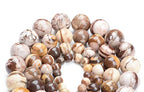 Bymitel 90 pcs Natural Genuine Real Round Loose Stone Beads Gemstone Spacers for Charm DIY Jewelry Making 15.5" per Strand 4mm (Brown Zebra, 4mm) - color: Brown Zebra, size: 4mm