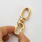 2 PCS Swivel Lobster Claw Clasp, Metal Snap Hooks, Double Opening Key Chain Clip for Bag Car Keychain Making Purse Straps - color: Gold