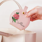 Personalized Travel Jewelry Case, Custom Leather Customized Jewelry Organizer Box w/Name & Birth Flower Month - Birthday Gifts for Women Mom Jewelry Travel Case - style: 01-Birthflower