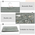 1 Pack Hanging Jewelry Organizer 80-Pocket Dual-sided Jewelry Storage for Earring Necklace Bracelet Ring Travel Holder, Gray - color: Gray