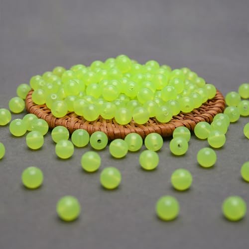 BONNY BOXX 1000PCs 6MM Jelly Light Green Acrylic Round Beads, Smooth Transparent Acrylic Balls, Plastic Resin Gumball Bubblegum Chunky Beads for Necklace & Bracelet Making, Crafting Supplies - color: Jelly Light Green, size: 6MM