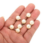 PATIKIL Pearl Charm, 100pcs Pearl Beads Faux Pearl Pendant Charm DIY for Jewelry Making Bracelets Earrings Necklace Crafts - color: Silvery Beige, size: 10mm