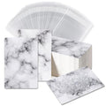 Earring Cards, Set Jewelry Making Supplies with 100 Pcs Earring Holder Cards 200 Pcs Earring Backs and 100 Jewelry Packaging for Earrings Necklace Jewelry Display, Bags 3.5x2.4 Inches (Marble White) - color: White Marble Pattern