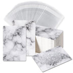 Earring Cards, Set Jewelry Making Supplies with 100 Pcs Earring Holder Cards 200 Pcs Earring Backs and 100 Jewelry Packaging for Earrings Necklace Jewelry Display, Bags 3.5x2.4 Inches (Marble White) - color: White Marble Pattern